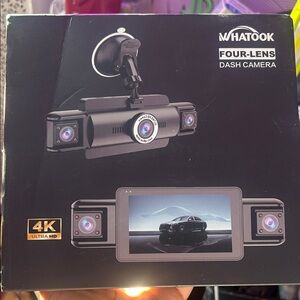 Whatook Four-Lens Dash Camera in Black